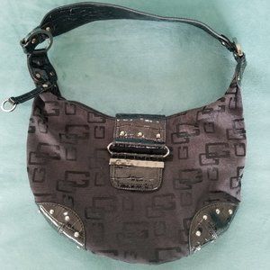 Guess Black Shoulder Bag with Paten Leather